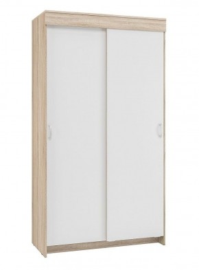 Шкаф-купе Бассо 1.0 (Дуб Сонома/Белый) 2 двери 2 зеркальные вставки в Верхней Салде - verhnyaya-salda.ok-mebel.com | фото 3