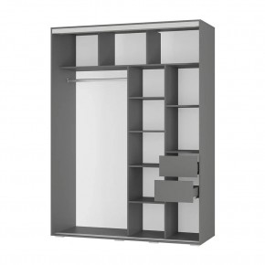 Шкаф-купе Крафт-6 1.6 м ШКК-06 (графит) в Верхней Салде - verhnyaya-salda.ok-mebel.com | фото 2