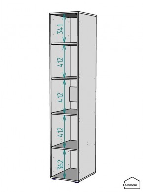 Шкаф Linnea MHR-1-2 2050х400х510 (ДВ-М 11.1.25) в Верхней Салде - verhnyaya-salda.ok-mebel.com | фото 3