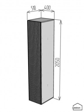 Шкаф Linnea MHR-1 2050х400х510 (ДВ-М 11.1.25) в Верхней Салде - verhnyaya-salda.ok-mebel.com | фото 2