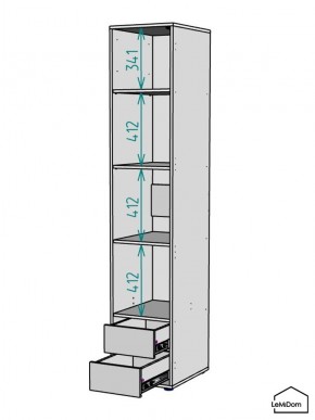 Шкаф Linnea MHR-1-4 2050х400х510 (Графит-М 11.1.25) в Верхней Салде - verhnyaya-salda.ok-mebel.com | фото 3