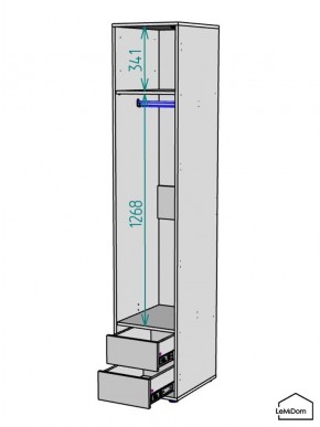 Шкаф Linnea MHR-1PO-3 2050х400х510 (Белый-М 11.1.2) в Верхней Салде - verhnyaya-salda.ok-mebel.com | фото 3
