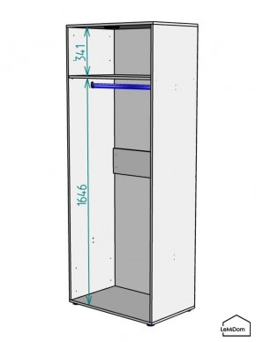 Шкаф Linnea MHR-2 2050х800х510 (Белый-М 11.1.2) в Верхней Салде - verhnyaya-salda.ok-mebel.com | фото 3