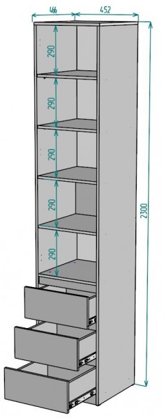 Шкаф Мальта H160 в Верхней Салде - verhnyaya-salda.ok-mebel.com | фото 2