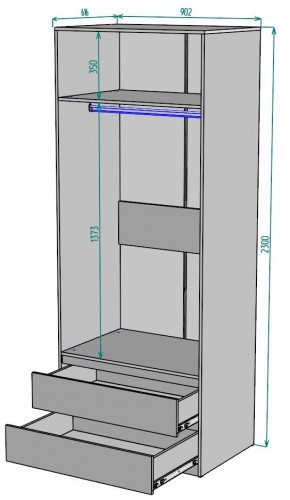 Шкаф Мальта H186 в Верхней Салде - verhnyaya-salda.ok-mebel.com | фото 2