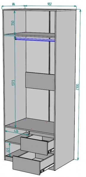 Шкаф Мальта H200 в Верхней Салде - verhnyaya-salda.ok-mebel.com | фото 2