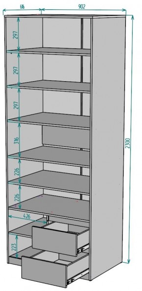 Шкаф Мальта H202 в Верхней Салде - verhnyaya-salda.ok-mebel.com | фото 2