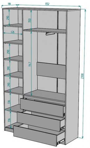 Шкаф Мальта H204 в Верхней Салде - verhnyaya-salda.ok-mebel.com | фото 2