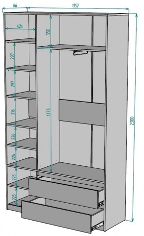 Шкаф Мальта H212 в Верхней Салде - verhnyaya-salda.ok-mebel.com | фото 2