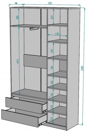 Шкаф Мальта H213 в Верхней Салде - verhnyaya-salda.ok-mebel.com | фото 2