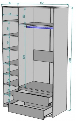 Шкаф Мальта H216 в Верхней Салде - verhnyaya-salda.ok-mebel.com | фото 2