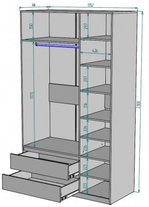 Шкаф Мальта H217 в Верхней Салде - verhnyaya-salda.ok-mebel.com | фото 2