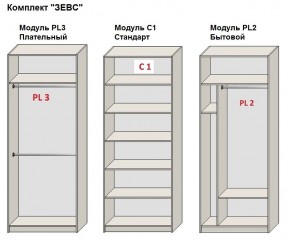 Шкаф распашной серия «ЗЕВС» (PL3/С1/PL2) Серый камень/Небраска натуральный в Верхней Салде - verhnyaya-salda.ok-mebel.com | фото 2