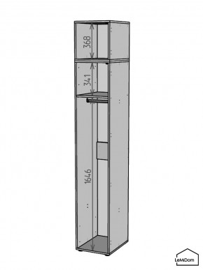 Шкаф с антресолью Linnea MHR-1A-1 2450х400х510 (ДВ-М 11.1.25) в Верхней Салде - verhnyaya-salda.ok-mebel.com | фото 3