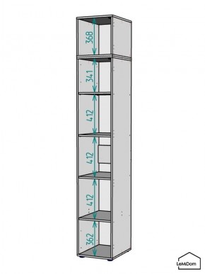 Шкаф с антресолью Linnea MHR-1A-2 2450х400х510 (ДВ-М 11.1.25) в Верхней Салде - verhnyaya-salda.ok-mebel.com | фото 3