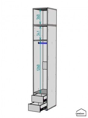 Шкаф с антресолью Linnea MHR-1A-3 2450х400х510 (ДВ-М 11.1.25) в Верхней Салде - verhnyaya-salda.ok-mebel.com | фото 3