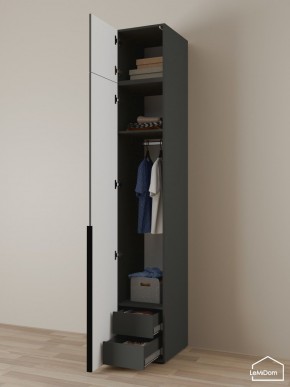 Шкаф с антресолью Linnea MHR-1A-3 2450х400х510 (Графит-М 11.1.25) в Верхней Салде - verhnyaya-salda.ok-mebel.com | фото 5