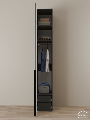 Шкаф с антресолью Linnea MHR-1A-3 2450х400х510 (Графит-М 11.1.25) в Верхней Салде - verhnyaya-salda.ok-mebel.com | фото 6