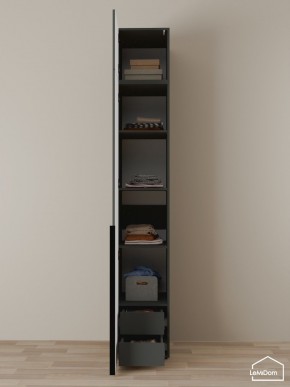 Шкаф с антресолью Linnea MHR-1A-4 2450х400х510 (Графит-М 11.1.25) в Верхней Салде - verhnyaya-salda.ok-mebel.com | фото 4