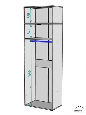 Шкаф с антресолью Linnea MHR-2A-1 2450х800х510 (Графит-М 11.1.25) в Верхней Салде - verhnyaya-salda.ok-mebel.com | фото 3