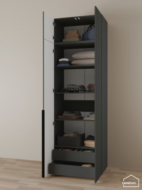 Шкаф с антресолью Linnea MHR-2A-3 2450х800х510 (Графит-М 11.1.25) в Верхней Салде - verhnyaya-salda.ok-mebel.com | фото 6