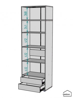 Шкаф с антресолью Linnea MHR-2A-4 2450х800х510 (Графит-М 11.1.25) в Верхней Салде - verhnyaya-salda.ok-mebel.com | фото 3