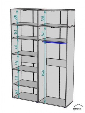 Шкаф с антресолью Linnea MHR-4A-1 2450х1600х510 (ДВ-М 11.1.25) в Верхней Салде - verhnyaya-salda.ok-mebel.com | фото 3