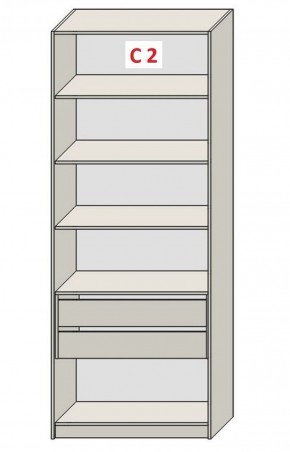 Шкаф СТАНДАРТ С1 без ящика серия "ГЕСТИЯ" (Бело-серый/Дуб Небраска натуральный ) 800*520*2300 в Верхней Салде - verhnyaya-salda.ok-mebel.com | фото 6