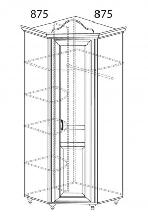 Шкаф угловой №562 "Алиса" (угол 875*875) в Верхней Салде - verhnyaya-salda.ok-mebel.com | фото 2