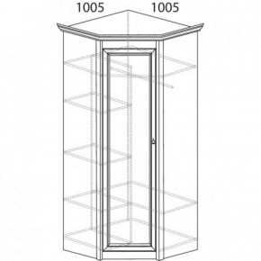 Шкаф угловой №662 "Флоренция" Фасад зеркало (угол 1005*1005) Дуб оксфорд в Верхней Салде - verhnyaya-salda.ok-mebel.com | фото 2