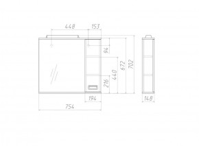 Шкаф-зеркало Cube 75 Эл. Правый Домино (DC5009HZ) в Верхней Салде - verhnyaya-salda.ok-mebel.com | фото 3