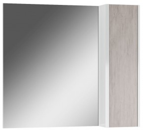 Шкаф-зеркало Uno 80 Дуб серый левый/правый Домино (DU1504HZ) в Верхней Салде - verhnyaya-salda.ok-mebel.com | фото