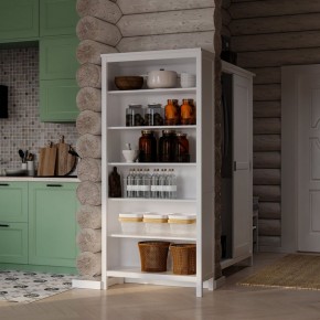 Стеллаж 00 Кантри, массив сосны, цвет белый в Верхней Салде - verhnyaya-salda.ok-mebel.com | фото 4