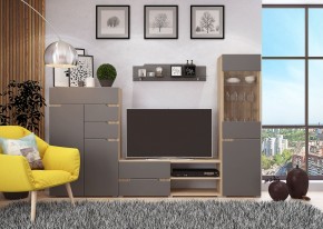 Стенка АНТАЛИЯ 1 (Сонома/Графит софт) в Верхней Салде - verhnyaya-salda.ok-mebel.com | фото 3