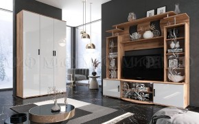 Стенка Виста (Белый глянец/Дуб крафт) в Верхней Салде - verhnyaya-salda.ok-mebel.com | фото 3