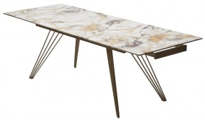 Стол ACERRA NEW 160 GLOSS GRAND JADE SOLID CERAMIC/ каркас цвета шампань, ®DISAUR в Верхней Салде - verhnyaya-salda.ok-mebel.com | фото 10