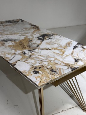 Стол ACERRA NEW 160 GLOSS GRAND JADE SOLID CERAMIC/ каркас цвета шампань, ®DISAUR в Верхней Салде - verhnyaya-salda.ok-mebel.com | фото 5