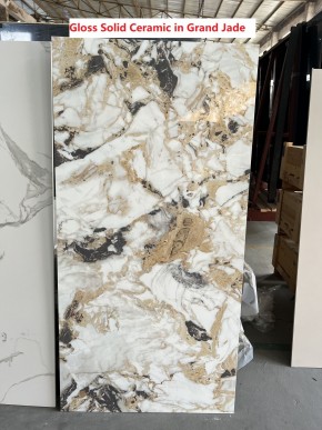 Стол ACERRA NEW 160 GLOSS GRAND JADE SOLID CERAMIC/ каркас цвета шампань, ®DISAUR в Верхней Салде - verhnyaya-salda.ok-mebel.com | фото 6