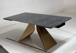 Стол ALES 180 BLACK GRAVE SOLID CERAMIC, керамика / бронзовый, ®DISAUR в Верхней Салде - verhnyaya-salda.ok-mebel.com | фото 4