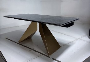 Стол ALES 180 BLACK GRAVE SOLID CERAMIC, керамика / бронзовый, ®DISAUR в Верхней Салде - verhnyaya-salda.ok-mebel.com | фото 6