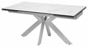 Стол BELLUNO 160 MARBLES KL-99 Белый мрамор матовый, итальянская керамика/ белый каркас, ®DISAUR в Верхней Салде - verhnyaya-salda.ok-mebel.com | фото 2