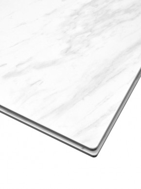 Стол BELLUNO 160 MARBLES KL-99 Белый мрамор матовый, итальянская керамика/ белый каркас, ®DISAUR в Верхней Салде - verhnyaya-salda.ok-mebel.com | фото 4