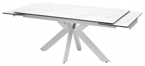 Стол BELLUNO 160 MARBLES KL-99 Белый мрамор матовый, итальянская керамика/ белый каркас, ®DISAUR в Верхней Салде - verhnyaya-salda.ok-mebel.com | фото 5