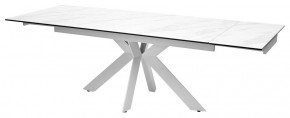 Стол BELLUNO 160 MARBLES KL-99 Белый мрамор матовый, итальянская керамика/ белый каркас, ®DISAUR в Верхней Салде - verhnyaya-salda.ok-mebel.com | фото 6