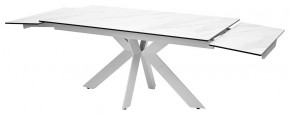 Стол BELLUNO 160 MARBLES KL-99 Белый мрамор матовый, итальянская керамика/ белый каркас, ®DISAUR в Верхней Салде - verhnyaya-salda.ok-mebel.com | фото 7