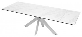 Стол BELLUNO 160 MARBLES KL-99 Белый мрамор матовый, итальянская керамика/ белый каркас, ®DISAUR в Верхней Салде - verhnyaya-salda.ok-mebel.com | фото 8