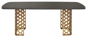Стол CHIAVARI 220 KL-116 Черный мрамор матовый, итальянская керамика / бронзовый, ®DISAUR в Верхней Салде - verhnyaya-salda.ok-mebel.com | фото 8
