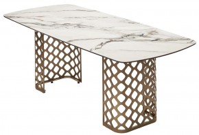 Стол CHIAVARI 220 KL-188 Контрастный мрамор матовый, итальянская керамика / Шампань, ®DISAUR в Верхней Салде - verhnyaya-salda.ok-mebel.com | фото 7
