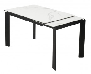 Стол CORNER 120 MATTE STATUARIO Белый мрамор матовый керамика, стекло/ черный каркас, ®DISAUR в Верхней Салде - verhnyaya-salda.ok-mebel.com | фото 3