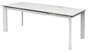 Стол CREMONA 140 HIGH GLOSS STATUARIO Белый мрамор глянцевый, керамика/ белый каркас, ®DISAUR в Верхней Салде - verhnyaya-salda.ok-mebel.com | фото 4